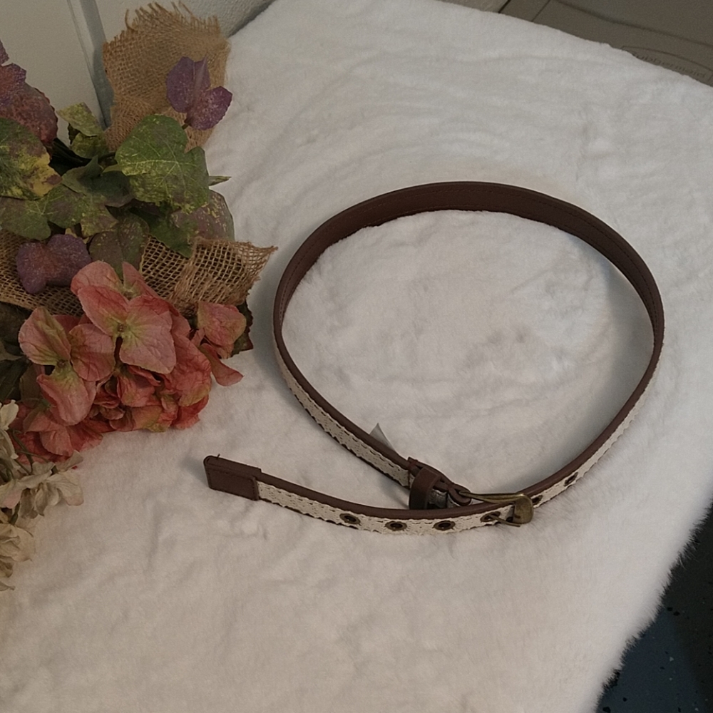 Faux Leather Belt with Lace Detailing. Sz L/XL